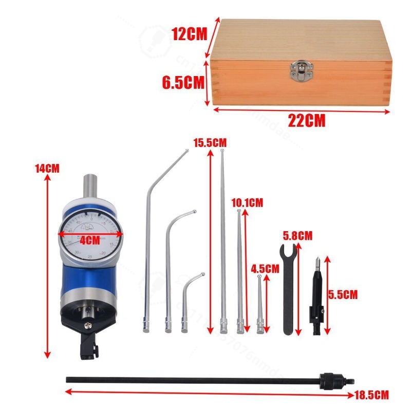 Workshop Tools Center - Niebieski przemysłowy wskaźnik zegarowy z dźwignią